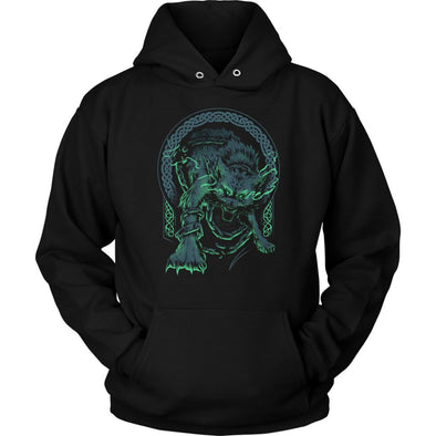 Norse Green Fenrir HoodieT-shirtUnisex HoodieBlackS