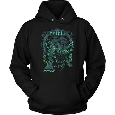 Norse Green Fenrir Runes HoodieT-shirtUnisex HoodieBlackS