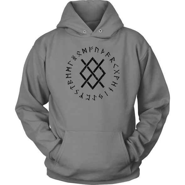 Norse Gungnir Odin Symbol Elder Futhark Runes HoodieT-shirtUnisex HoodieGreyS