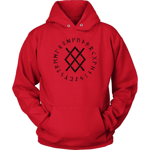 Norse Gungnir Odin Symbol Elder Futhark Runes HoodieT-shirtUnisex HoodieRedS