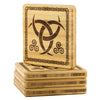 Norse Horn of Odin Knotwork Wood Coasters x4Coasters