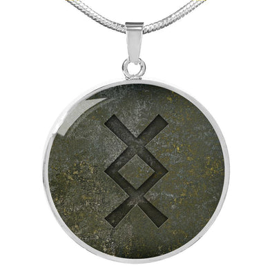 Norse Inguz Rune Stone NecklaceJewelryLuxury Necklace (Silver)No