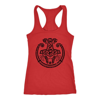 Norse Mjolnir Torc Racerback Tank DistressedT-shirtNext Level Racerback TankRedXS