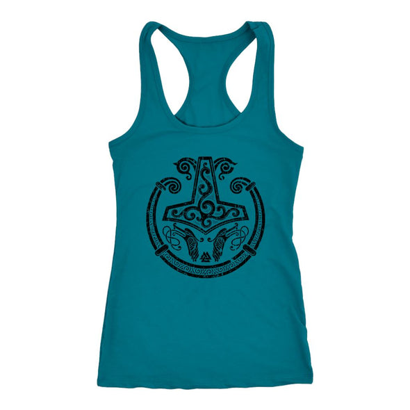 Norse Mjolnir Torc Racerback Tank DistressedT-shirtNext Level Racerback TankTurquoiseXS