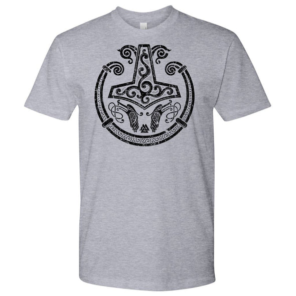 Norse Mjolnir Torc T-Shirt DistressedT-shirtNext Level Mens ShirtHeather GreyS