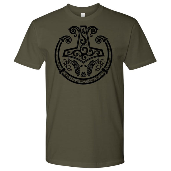 Norse Mjolnir Viking Torc T-ShirtT-shirtNext Level Mens ShirtMilitary GreenS