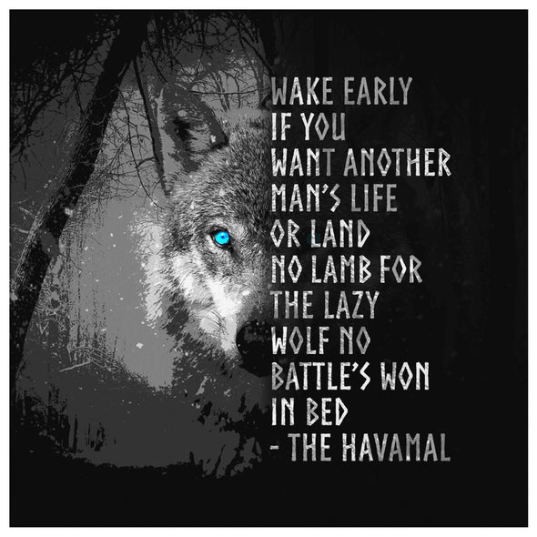 Norse Motivational Viking Wolf Quote Canvas ArtCanvas Wall Art 28 x 8