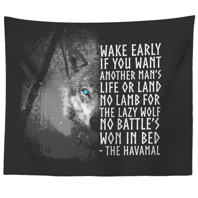 Norse Motivational Viking Wolf Quote Wall TapestryTapestries60" x 50"