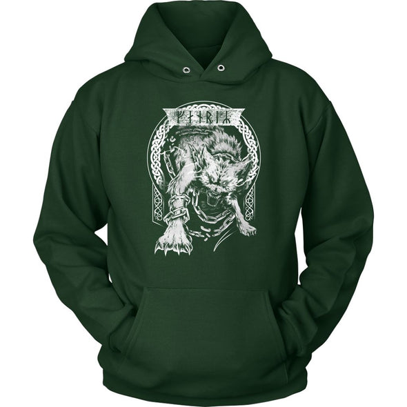 Norse Mythology Fenrir Runes HoodieT-shirtUnisex HoodieDark GreenS