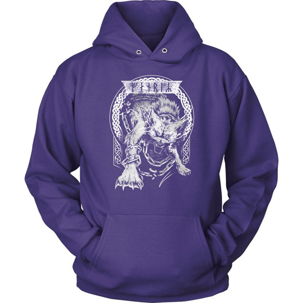 Norse Mythology Fenrir Runes HoodieT-shirtUnisex HoodiePurpleS