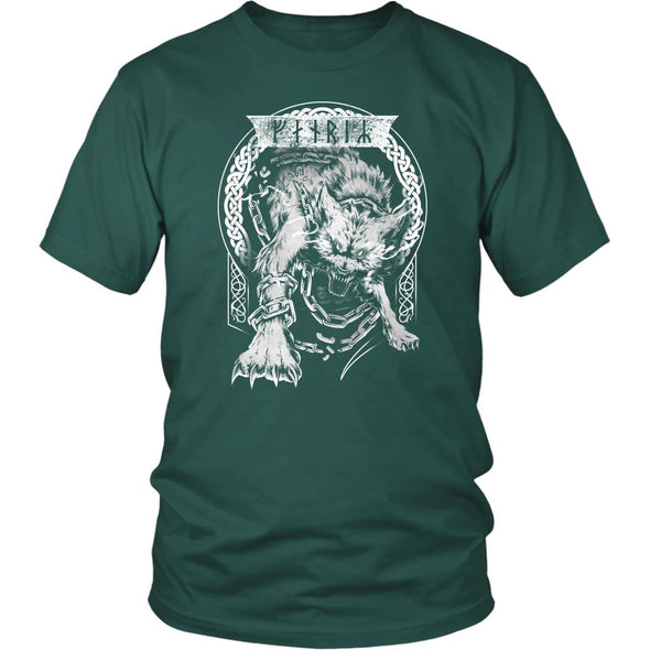 Norse Mythology Fenrir Runes T-ShirtT-shirtDistrict Unisex ShirtDark GreenS