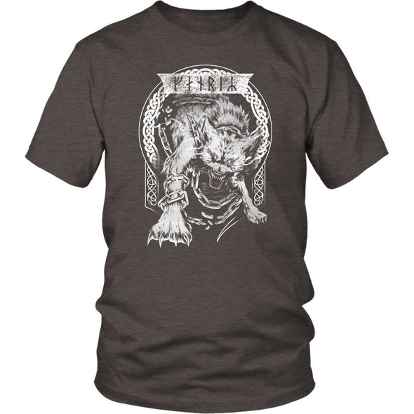 Norse Mythology Fenrir Runes T-ShirtT-shirtDistrict Unisex ShirtHeather BrownS