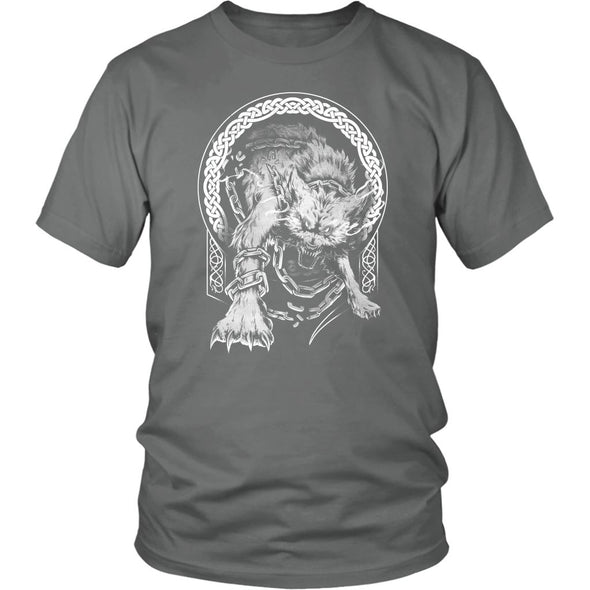 Norse Mythology Fenrir T-ShirtT-shirtDistrict Unisex ShirtGreyS