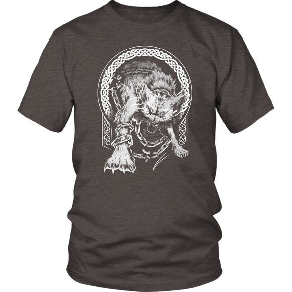 Norse Mythology Fenrir T-ShirtT-shirtDistrict Unisex ShirtHeather BrownS