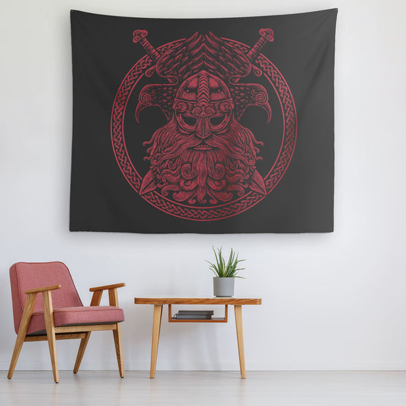 Norse Odin Ravens Knotwork TapestryTapestries