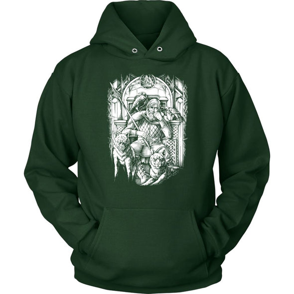 Norse Odin Valhalla HoodieT-shirtUnisex HoodieDark GreenS
