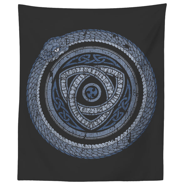 Norse Ouroboros Serpent Tapestry DistressedTapestries60" x 50"