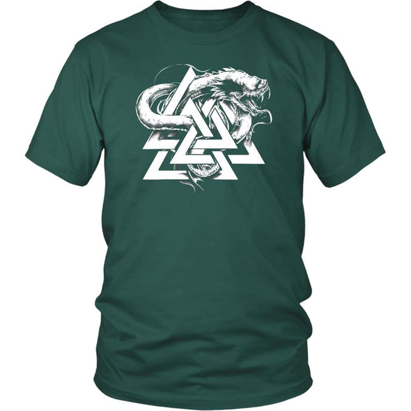 Norse Pagan Jormungandr Valknut T-ShirtT-shirtDistrict Unisex ShirtDark GreenS