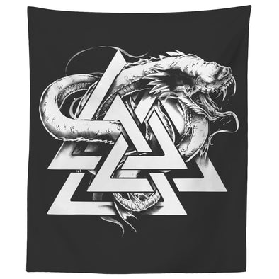 Norse Pagan Jormungandr Valknut Wall TapestryTapestries60" x 50"