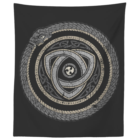 Norse Pagan Serpent Tapestry DistressedTapestries60" x 50"