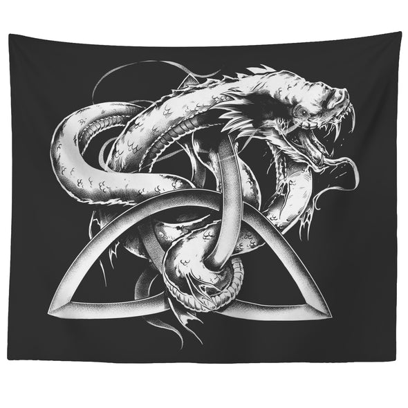 Norse Pagan Serpent Triquetra TapestryTapestries60" x 50"