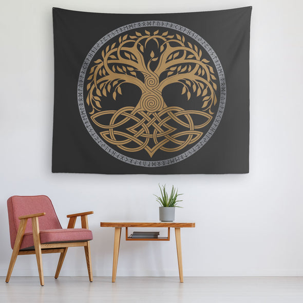 Norse Pagan Yggdrasil Knotwork Wall TapestryTapestries