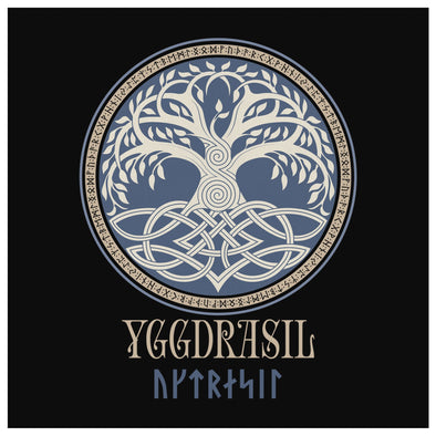 Norse Pagan Yggdrasil Square Canvas ArtCanvas Wall Art 28 x 8