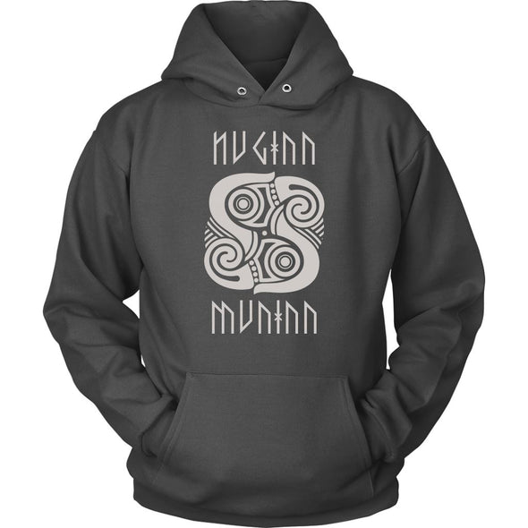 Norse Raven Huginn Muninn HoodieT-shirtUnisex HoodieCharcoalS