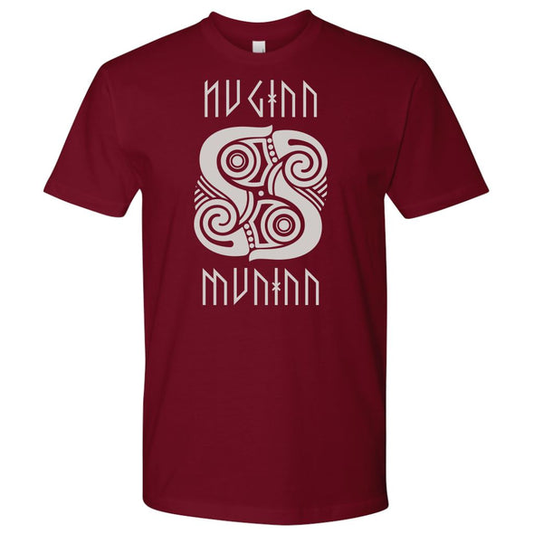 Norse Raven Huginn Muninn T-ShirtT-shirtNext Level Mens ShirtCardinalS