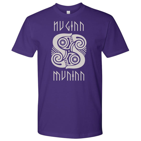 Norse Raven Huginn Muninn T-ShirtT-shirtNext Level Mens ShirtPurpleS
