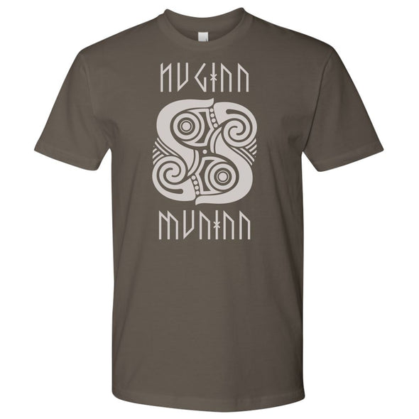 Norse Raven Huginn Muninn T-ShirtT-shirtNext Level Mens ShirtWarm GreyS