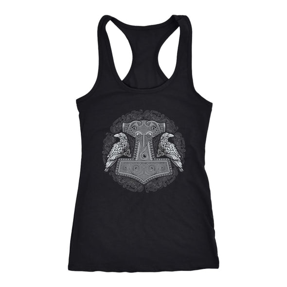 Norse Raven Thors Hammer Racerback TankT-shirtNext Level Racerback TankBlackXS