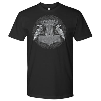 Norse Raven Thors Hammer T-ShirtT-shirtNext Level Mens ShirtBlackS
