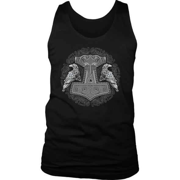 Norse Raven Thors Hammer Tank TopT-shirtDistrict Mens TankBlackS