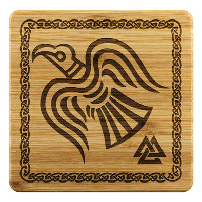 Norse Raven Valknut Knotwork Wood Coasters x4CoastersBamboo Coaster - 4pc