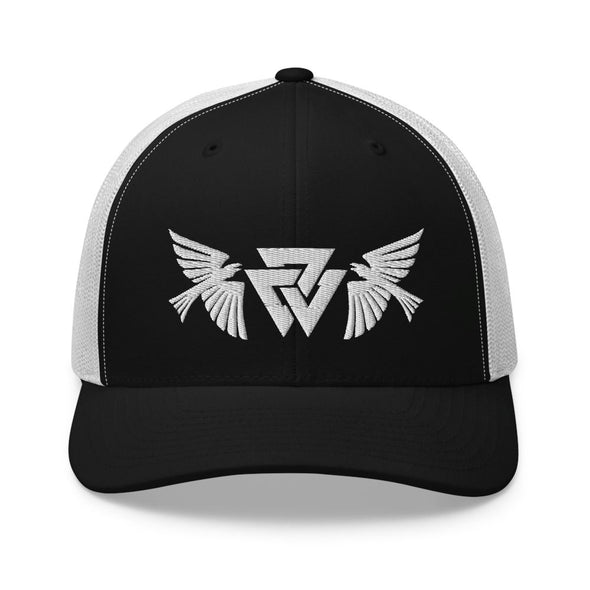 Norse Raven Viking Valknut Trucker CapBlack/ White