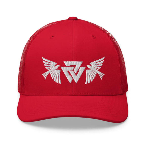 Norse Raven Viking Valknut Trucker CapRed