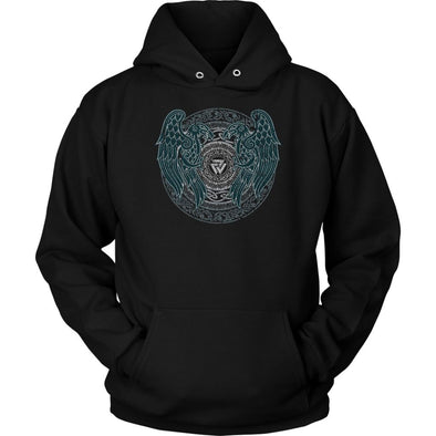 Norse Ravens Knotwork HoodieT-shirtUnisex HoodieBlackS