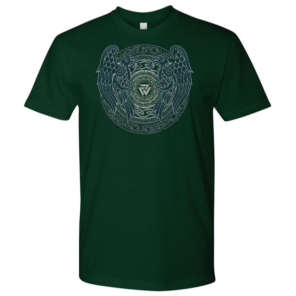 Norse Ravens Knotwork T-ShirtT-shirtNext Level Mens ShirtForest GreenS