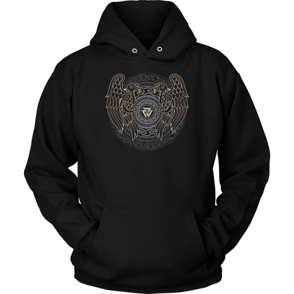 Norse Ravens Valknut HoodieT-shirtUnisex HoodieBlackS