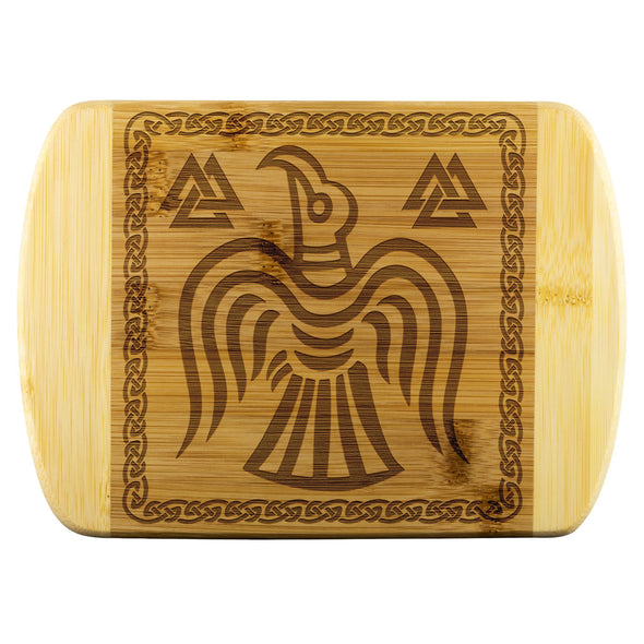 Norse Ravens Valknut Knotwork Wood Cutting BoardWood Cutting BoardsSmall - 8"x5.75"