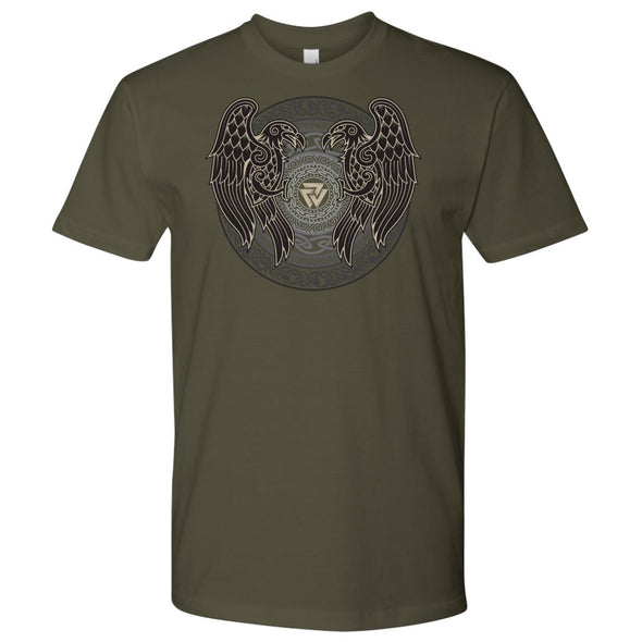 Norse Ravens Valknut T-ShirtT-shirtNext Level Mens ShirtMilitary GreenS