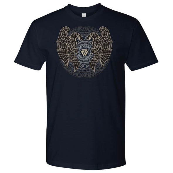 Norse Ravens Valknut T-ShirtT-shirtNext Level Mens ShirtNavyS