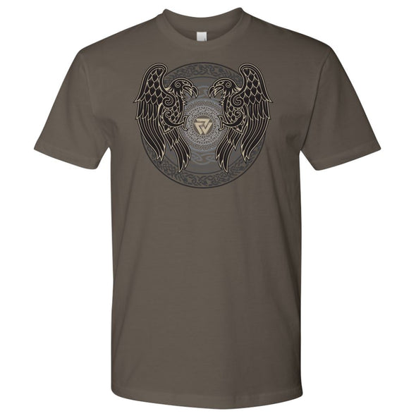 Norse Ravens Valknut T-ShirtT-shirtNext Level Mens ShirtWarm GreyS