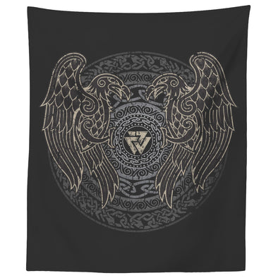 Norse Ravens Valknut Tapestry DistressedTapestries60" x 50"