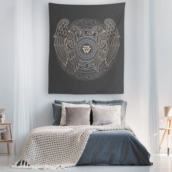 Norse Ravens Valknut TapestryTapestries