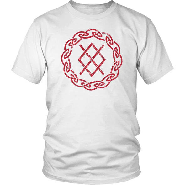 Norse Red Gungnir Knotwork T-ShirtT-shirtDistrict Unisex ShirtWhiteS