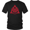 Norse Red Valknut Triangle Circle Cotton T-ShirtT-shirtDistrict Unisex ShirtBlackS