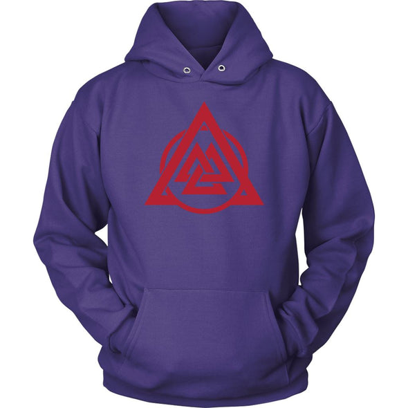 Norse Red Valknut Triangle Circle HoodieT-shirtUnisex HoodiePurpleS