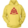 Norse Red Valknut Triangle Circle HoodieT-shirtUnisex HoodieYellowS